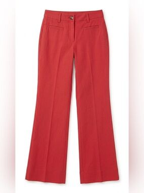 CAbi Tailored Wide-Leg Pants in Coral Red